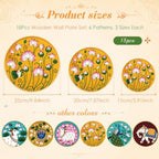 RattanView 18 Pcs Indian Round Wall Art, Diwali Wall Hanging Decor, Pichwai - Image 3