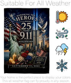 25th 9/11 Honoring the Heroes in Memory Flag Wood Dowel Kit Wall Decor Home Tapestry Poster Patriot Day Decor Memorial Gifts Memorabilia Home Decorations September 11 Garden Remembrance Tribute - Image 6
