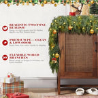 6FT Cedar Christmas Garland with Light, Extra Full Artificial Cedar Garland with 840 Tips, LED Lights with 8 Modes, Holiday Garland for Mantel, Staircase, Doorway - Image 5