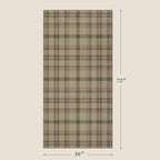JTJ Easy Jute 3x6 Kitchen Runner Rug, Beige & Sage Plaid, Washable - Image 2