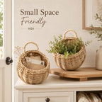 Toddmomy 2 Pack Woven Wicker Hanging Basket 9 Inch Wall Planter - Image 7
