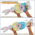 Glintoper 2 Pack Easter Decorations Standing Bunny with Stretchable Legs, 21" to 26" White Rabbits Couple Figurine, Party Favor Photo Props Gifts for Office Kitchen Farmhouse Front Door Spring Home - Image 3