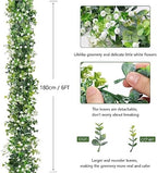Fake Vines Eucalyptus Babys Breath Greenery Garland, 2PCS - Image 2