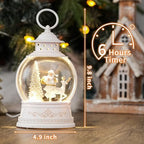 Christmas Snow Globes with Music, Santa Deer Lighted Christmas Lantern with 6h Timer, USB or Battery Operated Festival Decoration Gifts - Image 3