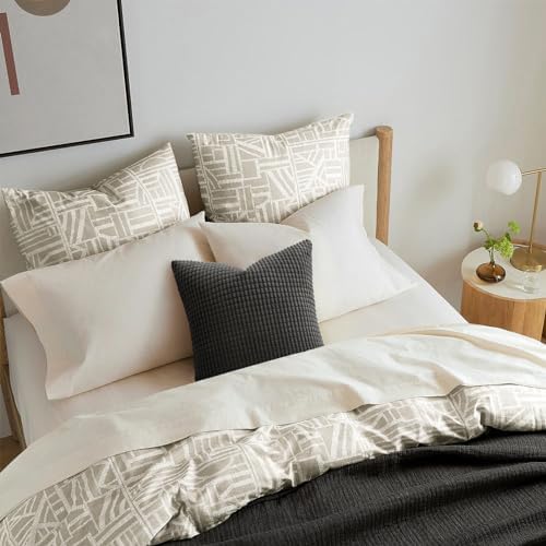 Topfinel 22x22 inches Euro Pillow Shams Set of 4 Soft Corduroy Decorative Throw Pillow Covers for Bedroom Living Room Boho Textured Striped Patchwork Couch Pillow Covers 55x55 cm Darkgrey - Image 7