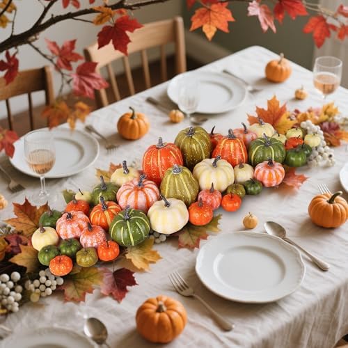 winemana 46 Pcs Artificial Pumpkins for Decorating Fall Decorations - Image 5
