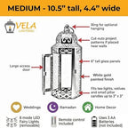 Vela Lanterns Decorative Indoor LED Candle Holder, White Gold, M, 2-Pack - Image 4