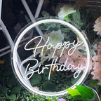 Happy Birthday LED Neon Signs Transparent Acrylic Lights Decor for Wedding Birthday Party Wall Home Bedroom Room Art Decoration with USB Light Modulator 5V - Image 4