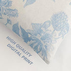 Foindtower Set of 2 Linen Floral Vintage Throw Pillow Covers Neutral Accent Decorative Cozy Cushion Covers Farmhouse Boho Home Decor for Sofa Chair Couch Bedroom Living Room,24×24 Inch,Sky Blue - Image 3