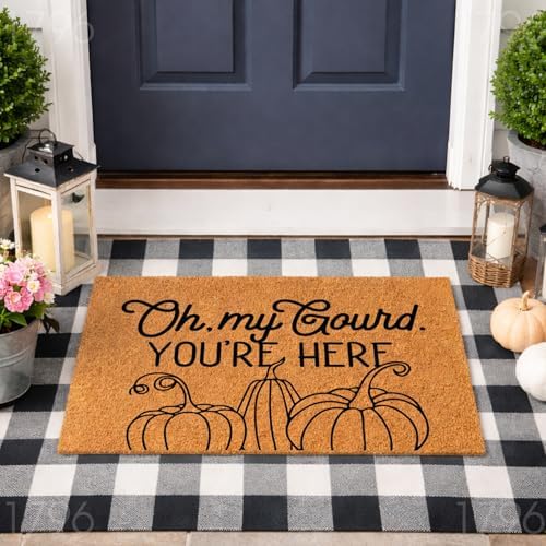 Funny Fall Doormat - Oh My Gourd You're Here Welcome Door Mat (36x60) 1796 - Image 2