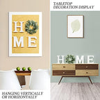 MAYICIVO Modern Wooden Home Sign with Artificial Eucalyptus Wreath, White and Beige, 13.81 inches Diameter, Wall Mount, MDF Wood, Plastic - Image 5