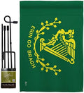 Erin go Bragh Garden Flag Set with Stand Springtime St Patrick Shamrock Leprechaun Lucky Coin Holiday March Irish Clover Small Decorative Gift Yard House Banner Double-Sided Made In USA 13 X 18.5 by Unknown