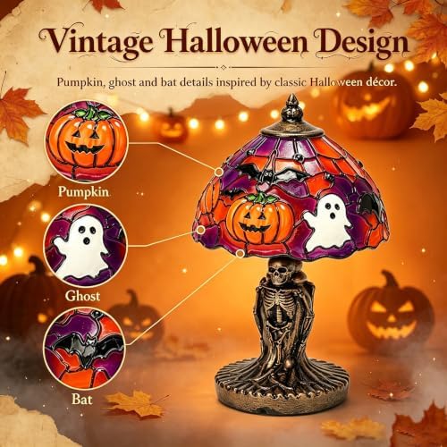 Handcrafted Halloween Painted Lamp - Image 6