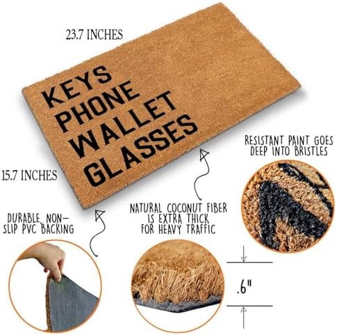 Funny Coir Doormat - Keys Phone Wallet Glasses Welcome Mat 23.7 x 15.7 inch - Image 5