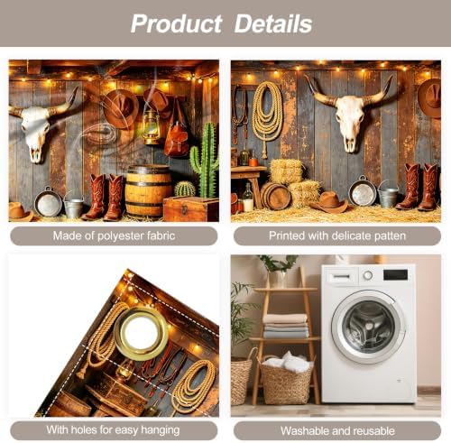 7x16FT Western Cowboy Garage Door Banner Western Cowboy Garage Door Cover Decoration for Garage Decoration - Image 3