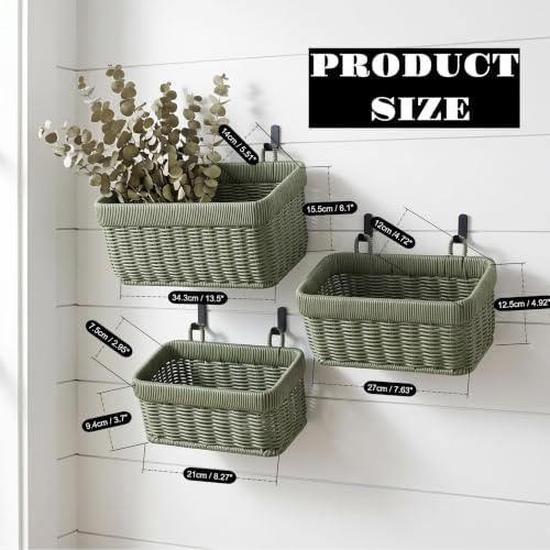 Hanging Wicker-Style Baskets for Kitchen Bathroom Entryway Organizing - Image 3