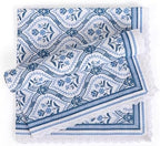 FINGERCRAFT Lace Cloth Napkins, Cotton Linen 12 Pack, 20x20 in, Blue Damask - Image 2