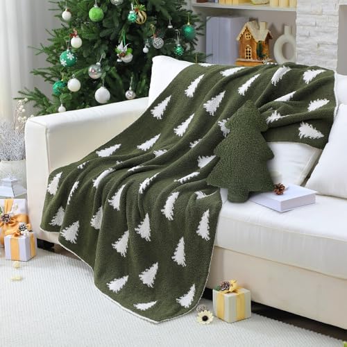 FuWeave 2 Pcs Christmas Tree Throw Blanket and Pillow Set, 50 x 60 in - Image 2