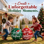 Inflatable Christmas Ornaments 2 Pack,24 Inch Giant Balls Front Porch Decor - Image 6
