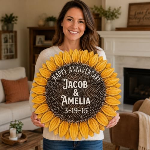 Personalized Family Name Sign, Custom Faux Carved Wood Sunflower Wall Decor, "Let the Sunshine In" Plaque, Flat MDF Board with Realistic 3D Floral Print (Not Real Wood), Country Farmhouse Art - Image 5