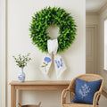 Boxwood Wreath for Front Door Spring Summer Wreaths Farmhouse Hanger,Last Name initialYear Round Porch Decor,20 inch Multi Occasion use Wreath with Personalized Monogram sash Embroidered -20 (W) by Vofuly