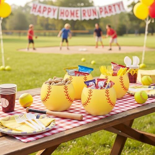 LemonRoad 4 Pcs Softball Centerpieces for Table, 7.09 x 7.09 x 5.71 Inches - Image 6