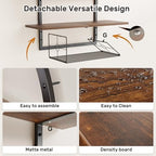 XLHOMO Floating Shelf for Wall- 31.5"x 24" 3+1 Tier Floating Shelves with Basket for Bathroom, Living Room,Bedroom and Kitchen Rustic Brown - Image 3