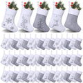 HooLing 50 Pcs 7 Inch Mini Christmas Stockings Bulk, Silver-Gray, Basic by HooLing