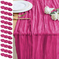 Cheesecloth Table Runner 10FT 12Pcs Fuchsia Boho Gauze Rustic Sheer Runners by Xiomot