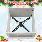 Macarrie Wood Christmas Tree Collar Box, Stand Cover, White, 26 x 12 Inch - Image 3