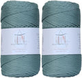 Makromecity, 2 Skeins of Polyester Macrame Cord 3mm x 131 Yards (394 feet) 3mm Polypropylene Crepe Green Macrame Cord Crochet Macrame Bag Cord Crafts for Wall Hangings, Bags, Underplate, Rug… by Makromecity