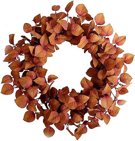TEMPUS 20 Inch Artificial Fall Leaves Wreath - Handcrafted Autumn Grapevine Wreath for Front Door, Indoor/Outdoor Thanksgiving Home Decor by TEMPUSDECOR