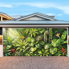 6X13FT Summer Tropical Leaves Garage Door Cover Decorations Tropical Leaves Garage Door Banner for Outdoor Indoor Summer Party Photography Backdrop - Image 4