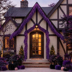 9Ft Halloween Cedar Garland,Purple Real Touch Soft Christmas Decorations - Image 2