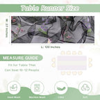 QueenDream 3 Pcs Black Wildflower Party Decorations Floral Table Runner Fabric 10ft Embroidery Tulle Spring Table Runner Seasonal Summer Butterfly for Wedding Baby Shower Birthday Party - Image 4