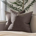 JUSPURBET 28x28 Euro Velvet Throw Pillow Covers Set of 2,Ash by JUSPURBETHOME