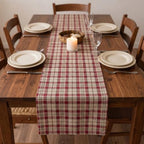 Solino Home 100% Pure Linen Table Runner Plaid, Almond Plaid 14 x 108 in - Image 4