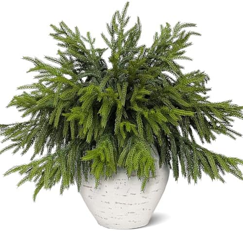 40Pcs 18"Lifelike Touch Artificial Christmas Norfolk Pine Branches for Vase by Juxdp