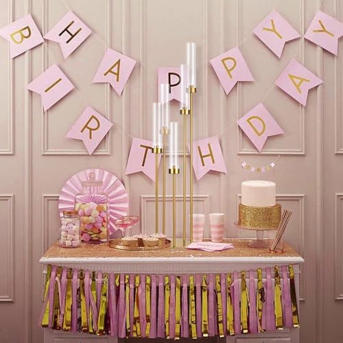 4Pcs 5 Arm Gold Candelabra Centerpieces with Acrylic Lampshade for Table - Image 2