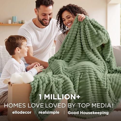 Bedsure Soft Full Size Fleece Blankets for Bed Reseda Green 84"x90" - Image 2