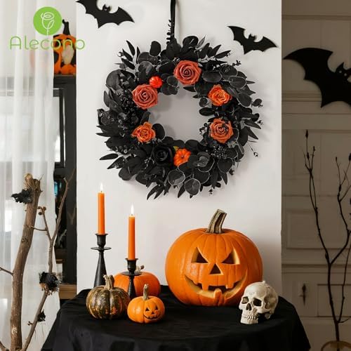 Alecono 100pcs 4 Kinds Mixed Greenery Stems, Artificial Eucalyptus Stems Bulk, Faux Leaves for Halloween Home Party Decoration DIY Vase Bouquet Gothic Floral Arrangement (Black) - Image 3