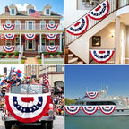 4th of July Decorations - 1.5x3 FT American Flag Bunting Outdoor USA Patriotic Pleated Fan Flag Banner for Porch Decor 10 Pack - Image 7