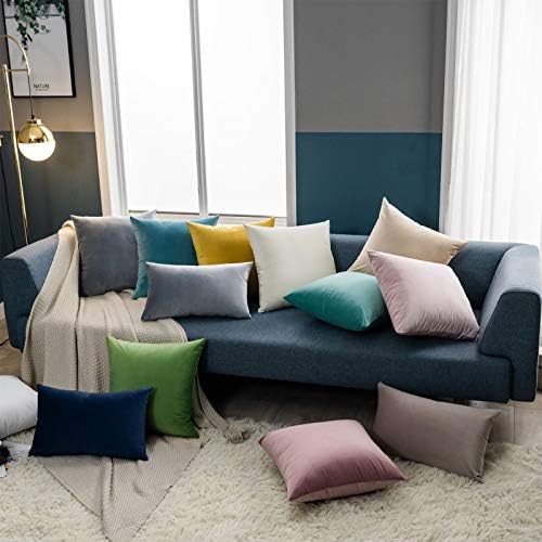 JUSPURBET 28x28 Euro Velvet Throw Pillow Covers Set of 2,Silver Gray - Image 5