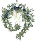Ling's moment Dusty Blue Artificial Flower Garland Wedding Arch 9 FT by LingsMoment