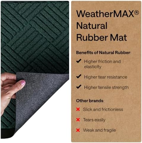 GORILLA GRIP WeatherMAX Door Mat, Indoor Outdoor Use, 47x35, Green Diamond - Image 6