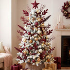 66 Pcs Burgundy Christmas Glitter Picks and Sprays - Image 4