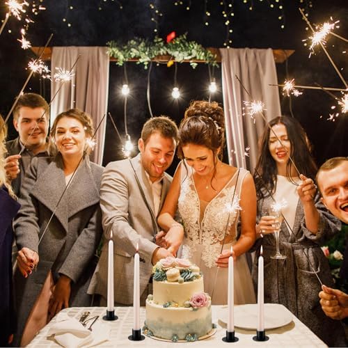 48 Pcs Black Metal Taper Candle Holders Bulk for Wedding Pillar Candles Taper Candlesticks Holders Centerpieces Short Candle Stick Dinner Decor for Party Anniversary Dinning Table Gift (48, Black) - Image 5