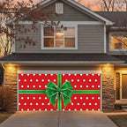 Garage Door Christmas Cover 7x16FT: Garage Bow Gif Box Christmas Decorations with Bar Magnets & Ropes, Holiday Garage Door Banner Decorative Xmas, Party Wall Backdrop Indoor Outdoor - Image 7