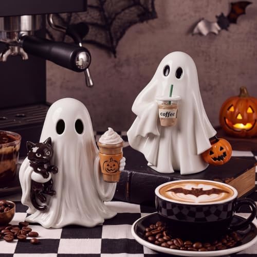Simgoing Halloween Coffee Bar Decor Resin Ghost Figurines by Simgoing
