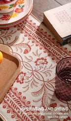 ISAENNE Designer Vintage Linen Long Table Runner,102"x12"-Chamonix A - Image 4